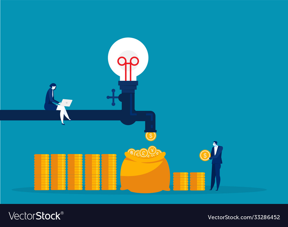 Business woman made money falling out Royalty Free Vector