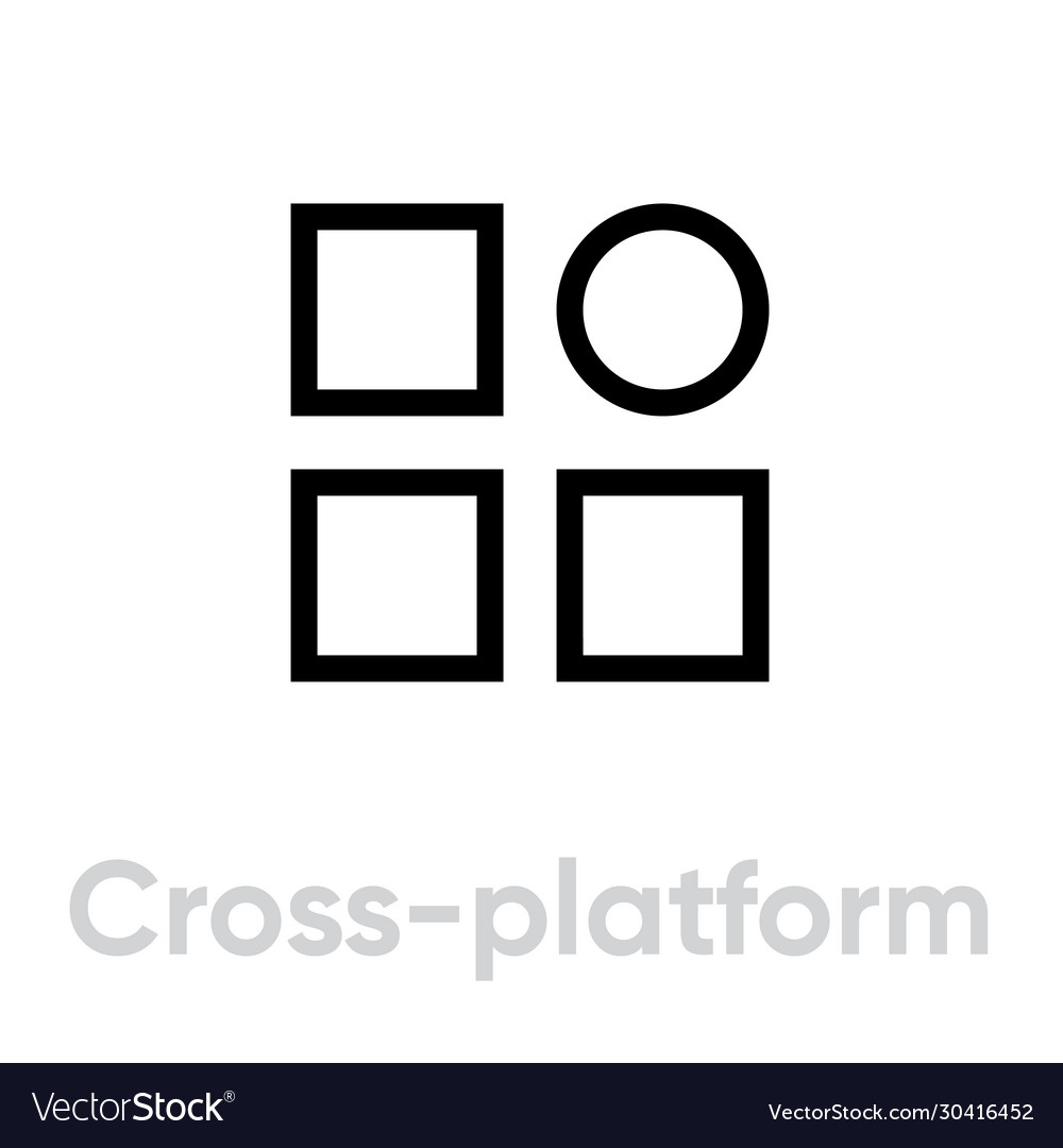 Cross platform ad block icon editable line Vector Image Cross platform ad block icon editable line