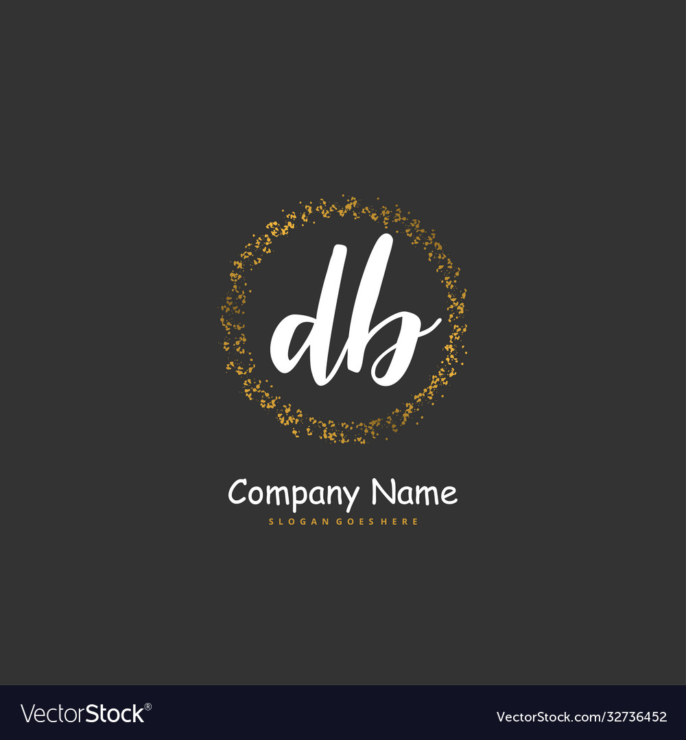 D b db initial handwriting and signature logo Vector Image D b db initial handwriting and signature logo