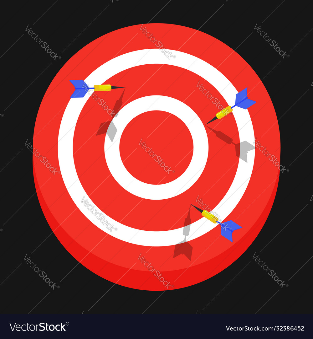 Dart board with 3 arrows