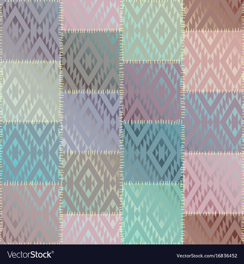 Geometric patchwork pattern of a squares