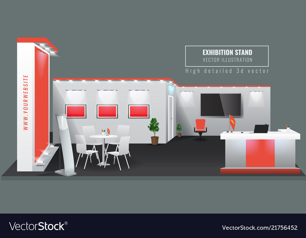 Download Grand Exhibition Stand Display Mock Up High Vector Image