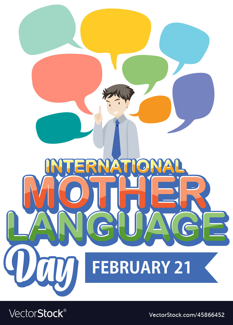 International mother language day banner Vector Image