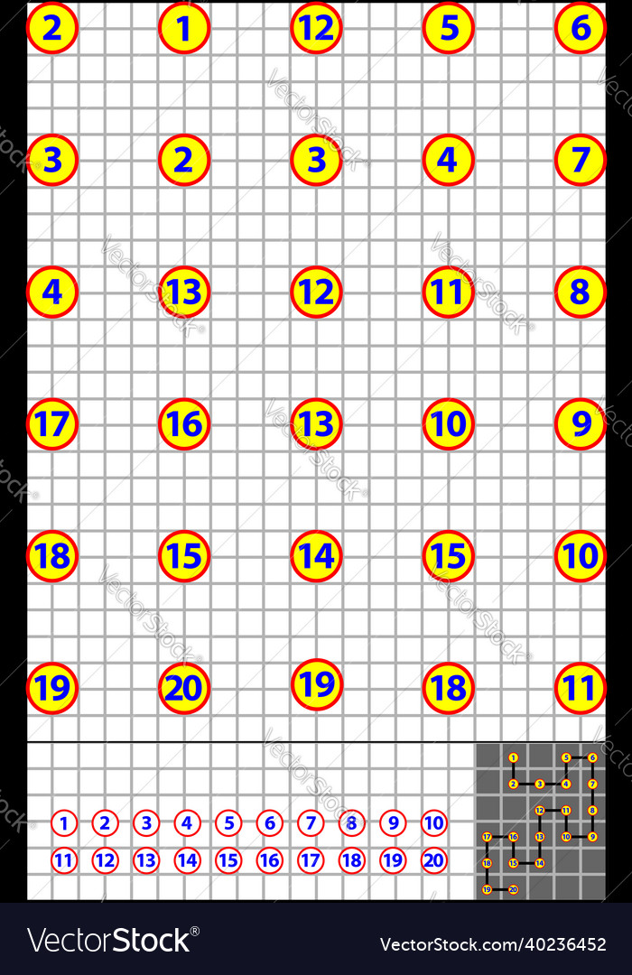 Logic puzzle on a square paper find the way how Vector Image Logic puzzle on a square paper find the way how