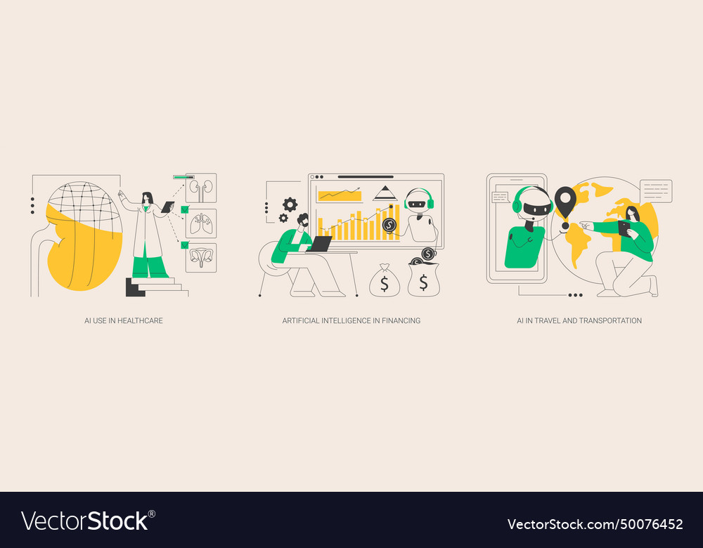 Machine learning in industry abstract concept Vector Image