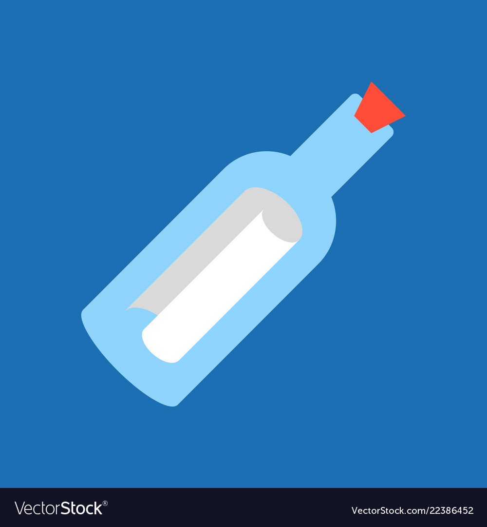Message in a bottle icon flat design