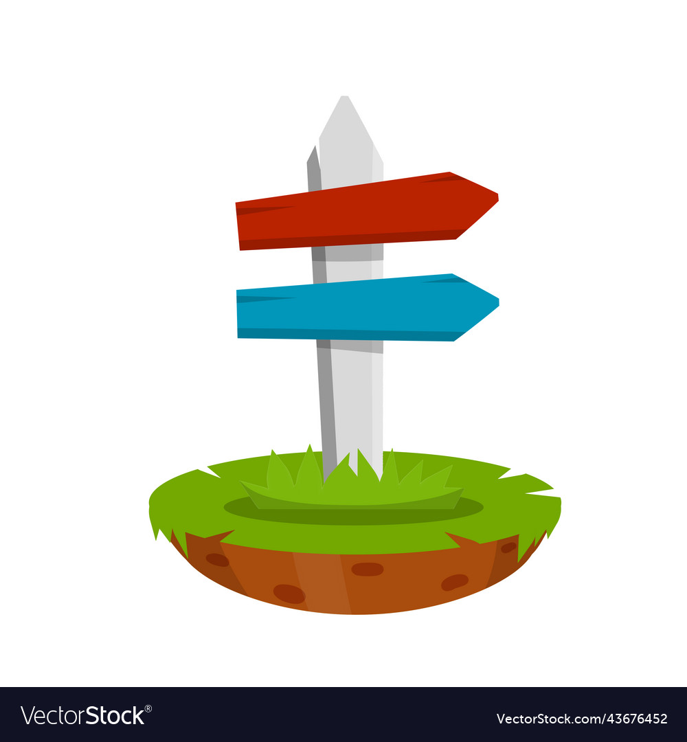 Path pointer with red plate vector image Path pointer with red plate