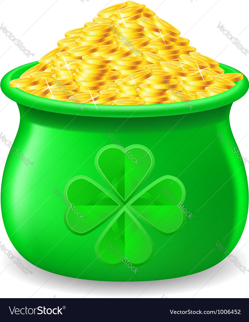 Pot full of gold coin