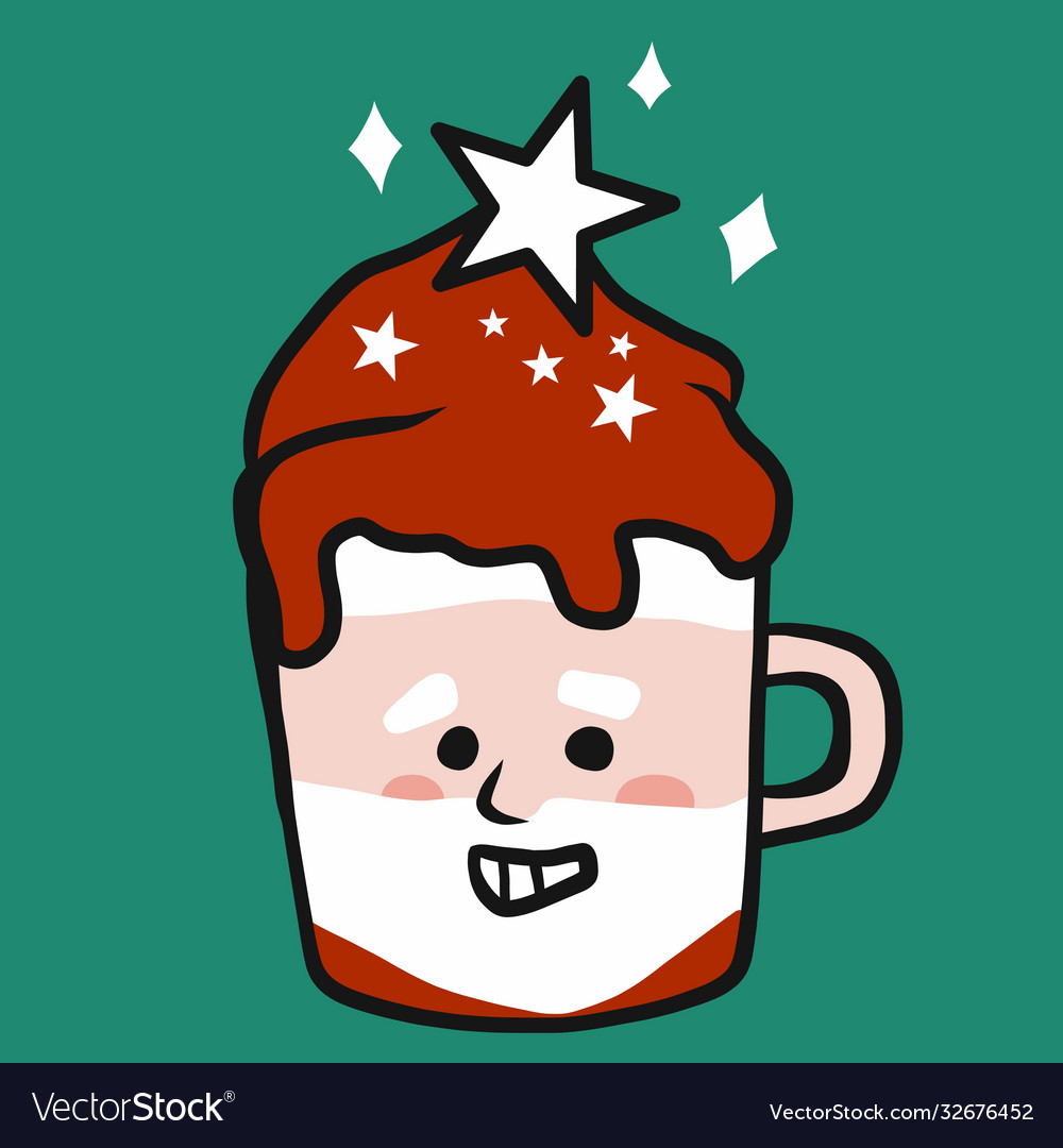 Santa claus coffee cup cartoon