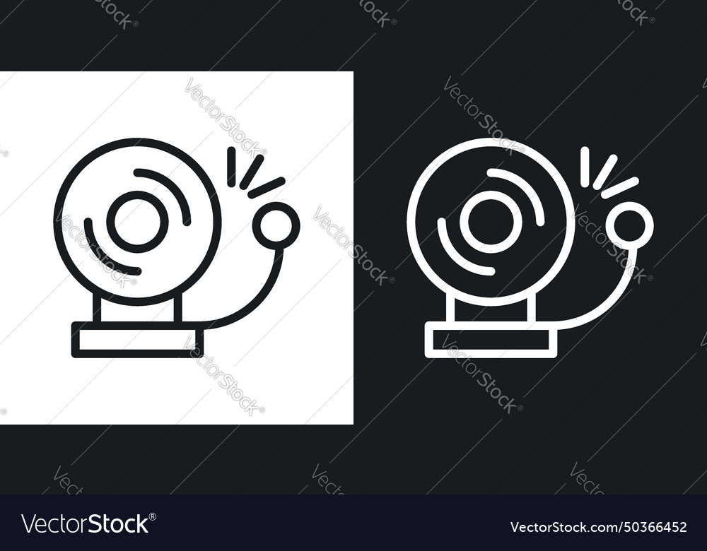 School bell icon set fire alarm emergency symbol Vector Image