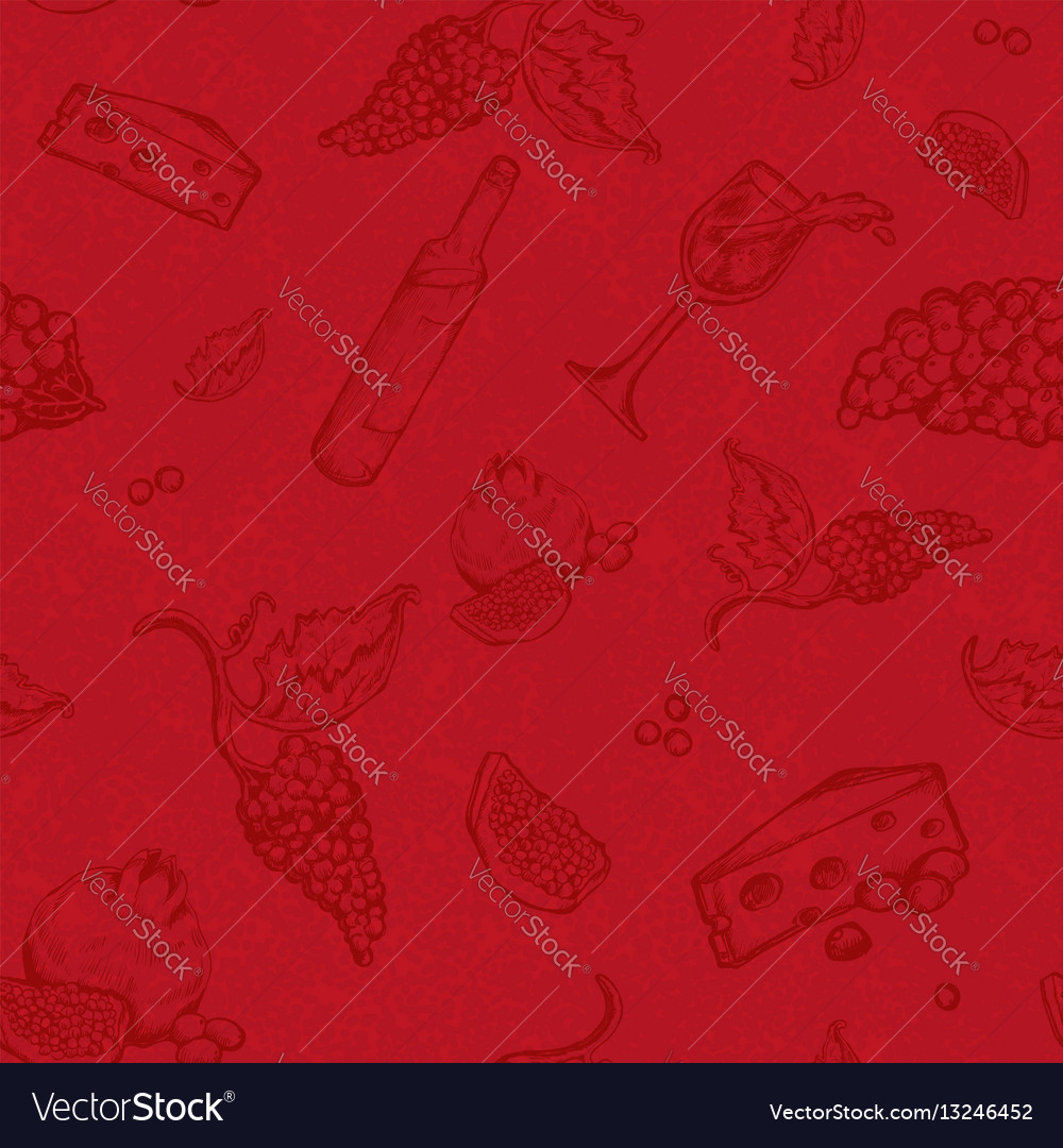 Seamless pattern drawing on a red