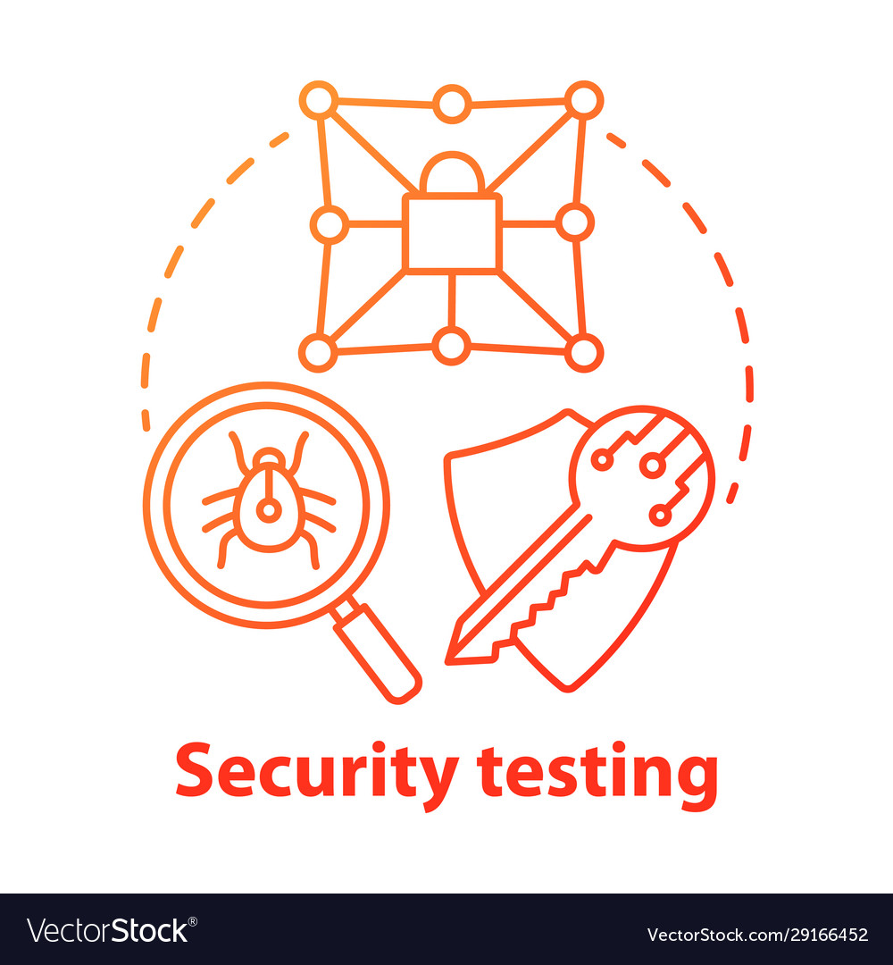 Security testing concept icon safety audit key Vector Image Security testing concept icon safety audit key