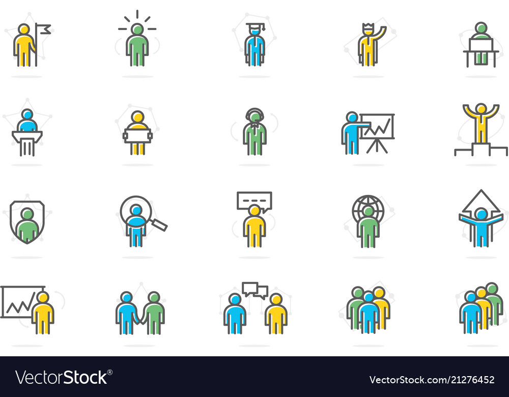 Set of human resources and business vector image Set of human resources and business