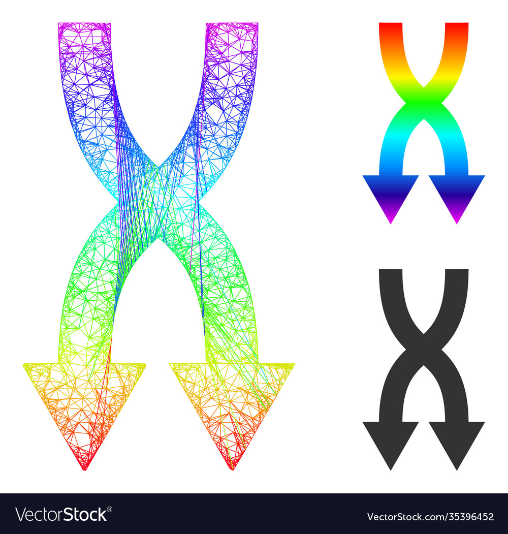 Spectrum net gradient shuffle arrows down icon vector image Spectrum net gradient shuffle arrows down icon