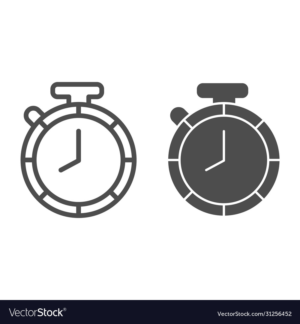 Stopwatch line and solid icon logistic vector image Stopwatch line and solid icon logistic