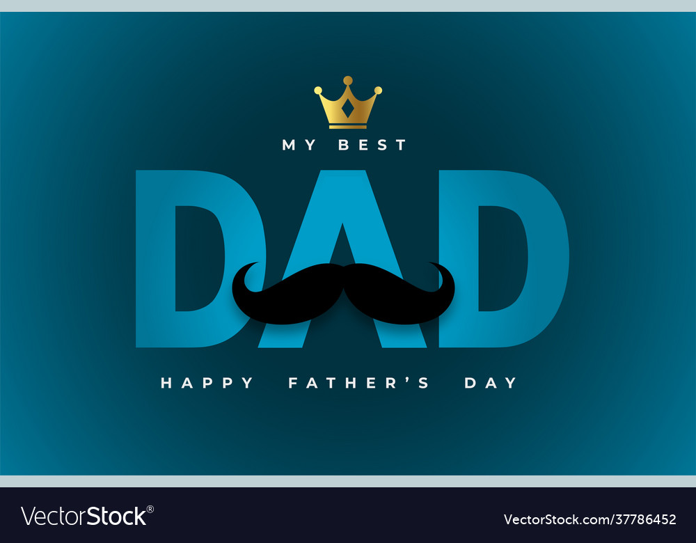 Stylish fathers day background with golden crown Vector Image