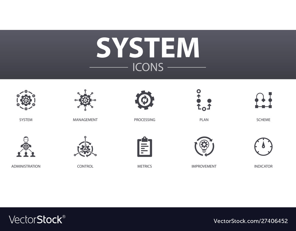 System simple concept icons set contains