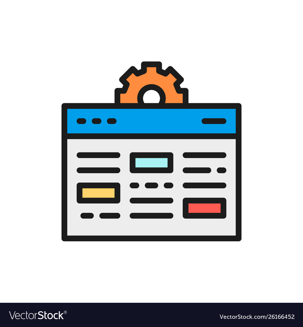 Webpage with gear internet development vector image Webpage with gear internet development