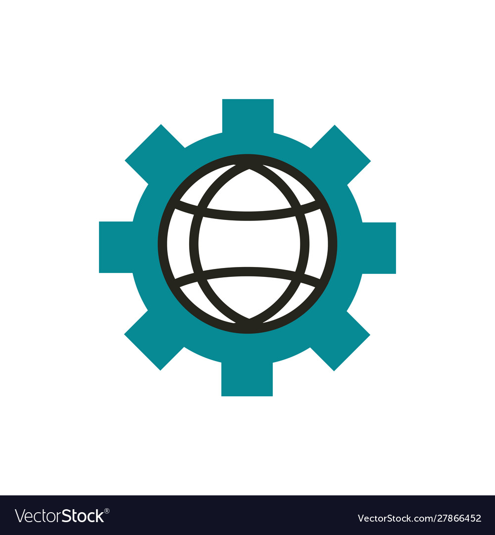 World setting web development icon line and fill
