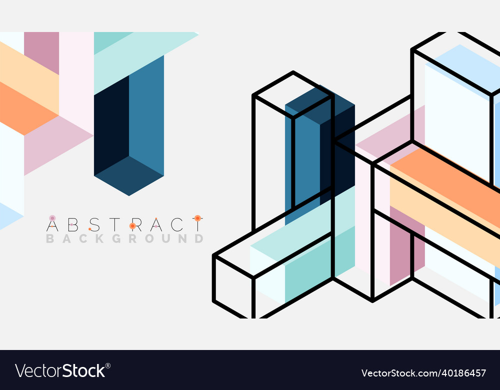 Abstract background 3d cubes cubic elements vector image Abstract background 3d cubes cubic elements