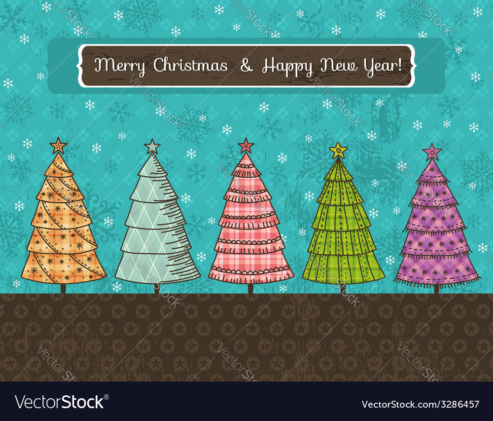 Background with forest of christmas trees