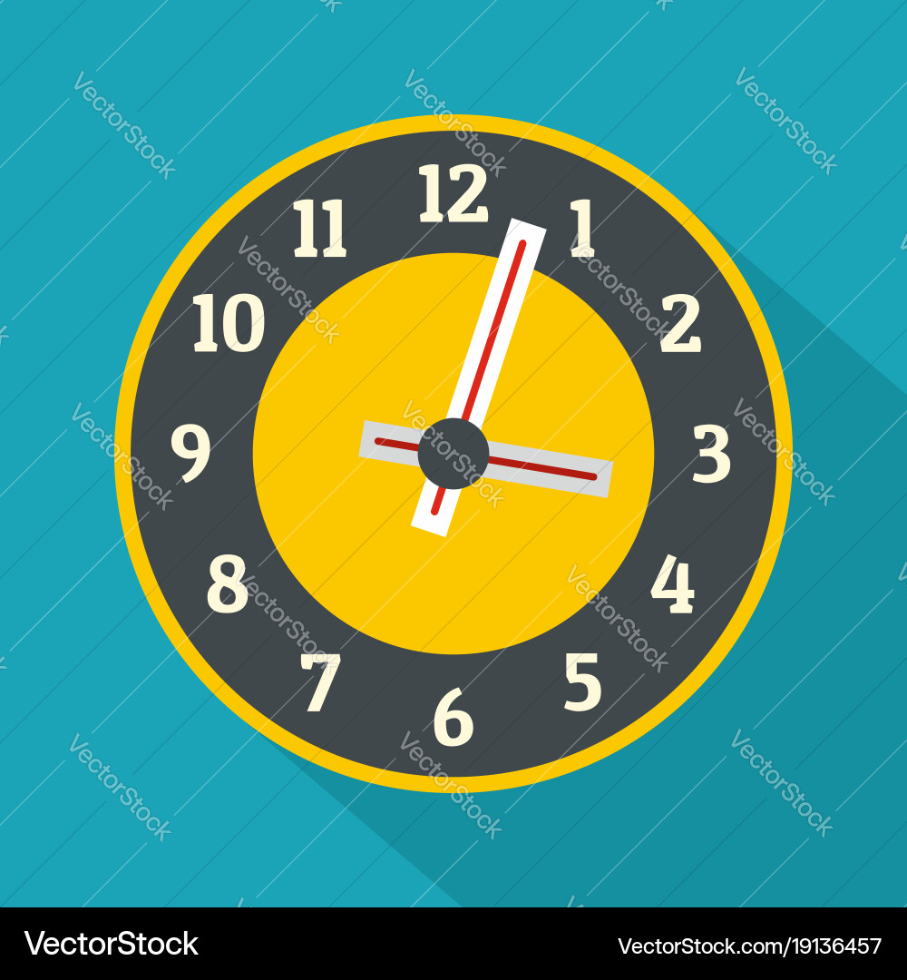 Clock concept icon flat style Royalty Free Vector Image