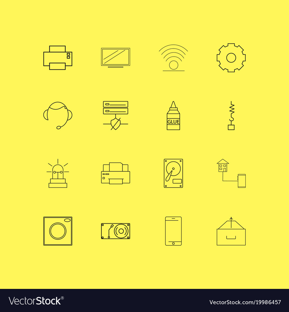 Devices linear icon set simple outline icons