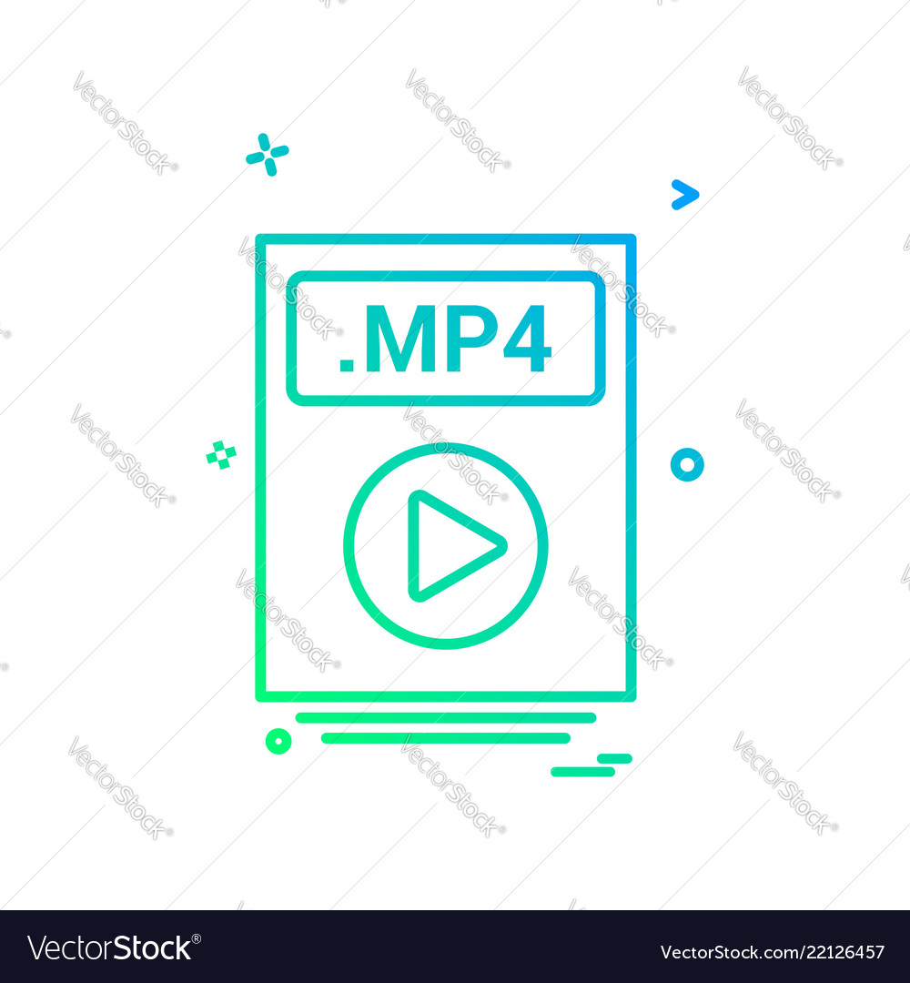 File files mp4 icon design vector image File files mp4 icon design
