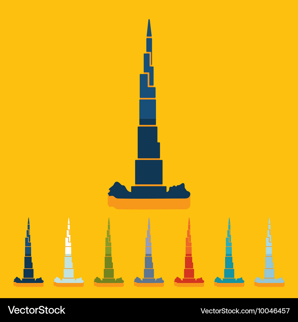 Flat design dubai building Royalty Free Vector Image