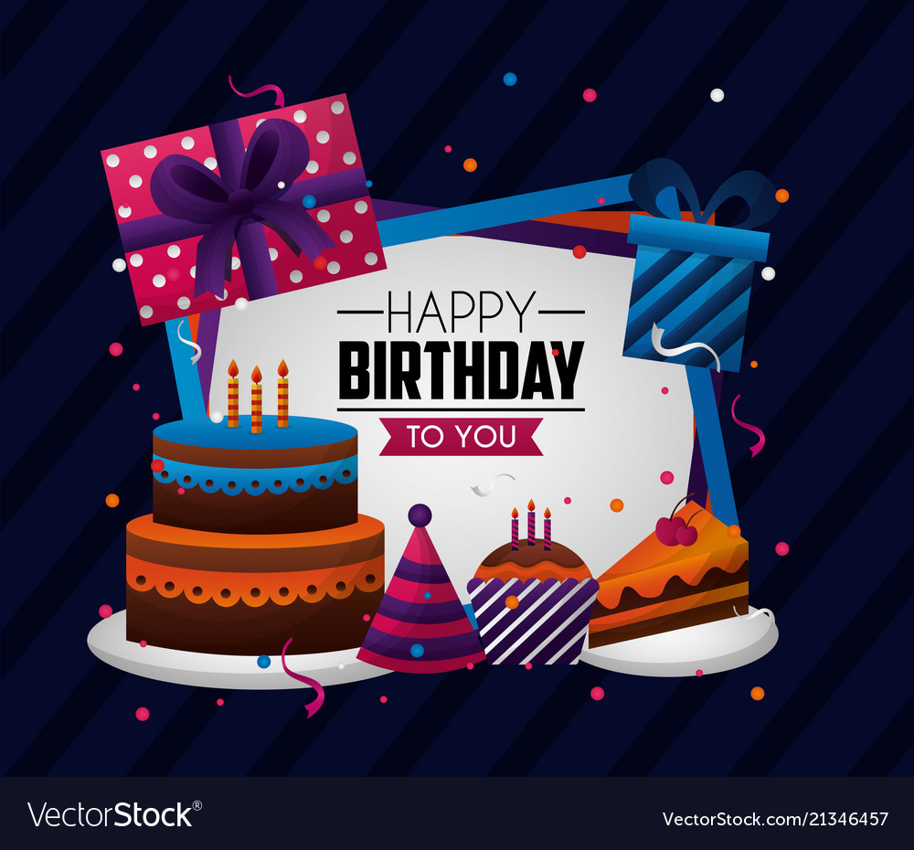 Happy birthday card Royalty Free Vector Image - VectorStock