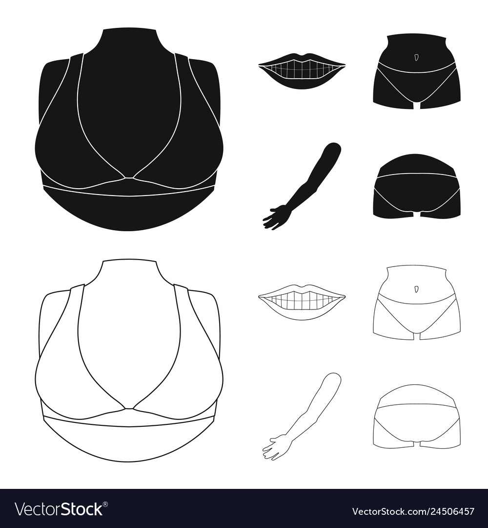 Isolated object of body and part sign collection