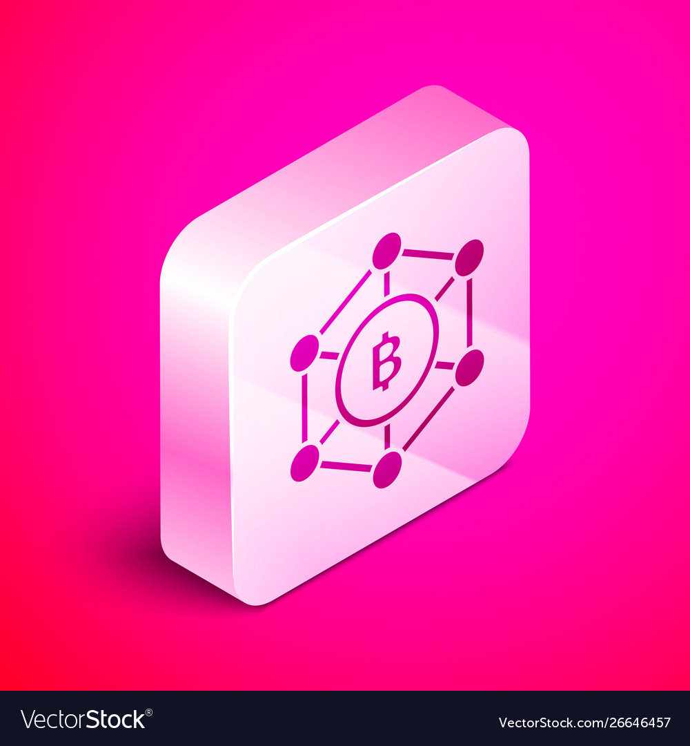 Isometric blockchain technology bitcoin icon