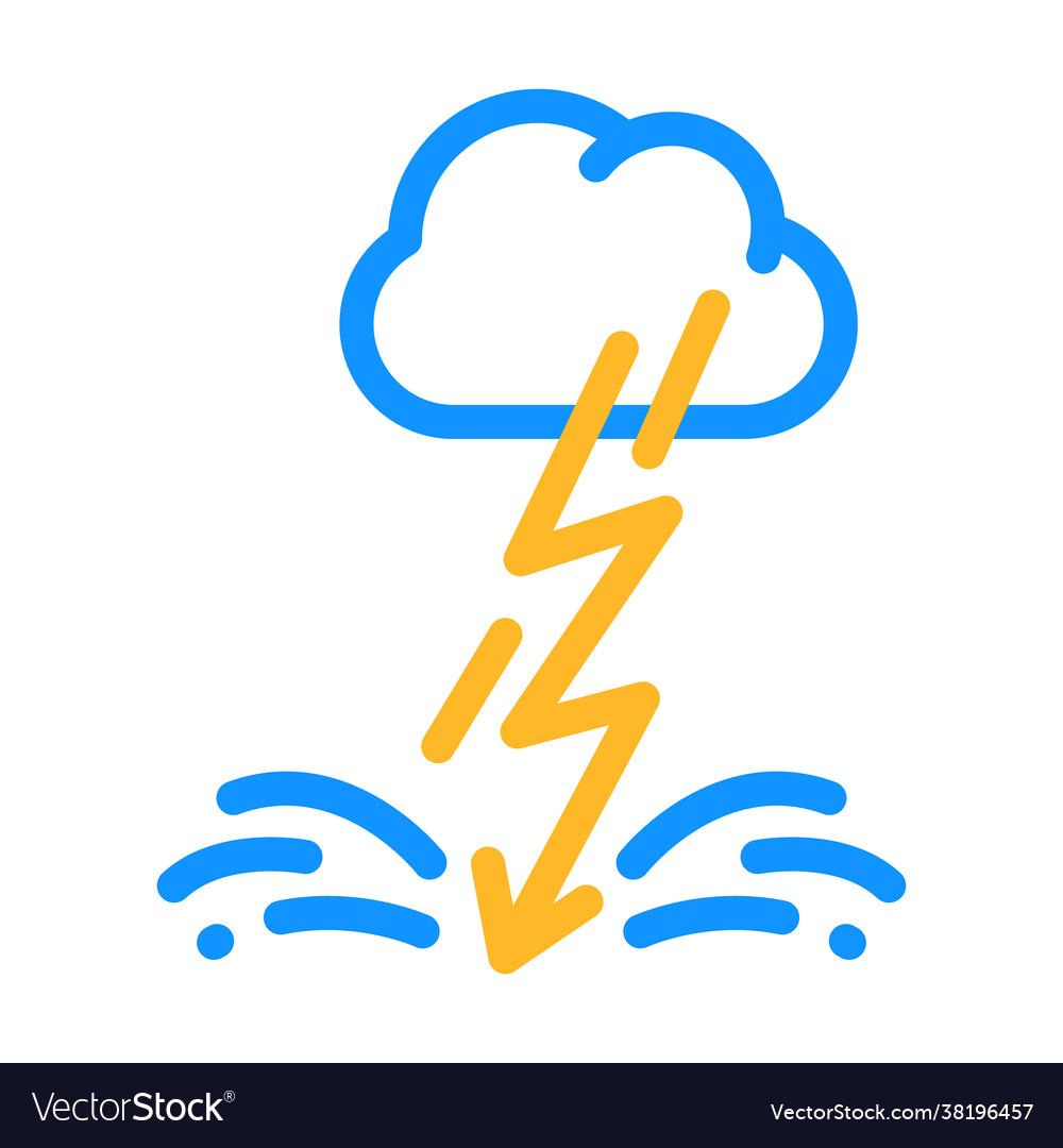 Lightning fear color icon vector image Lightning fear color icon
