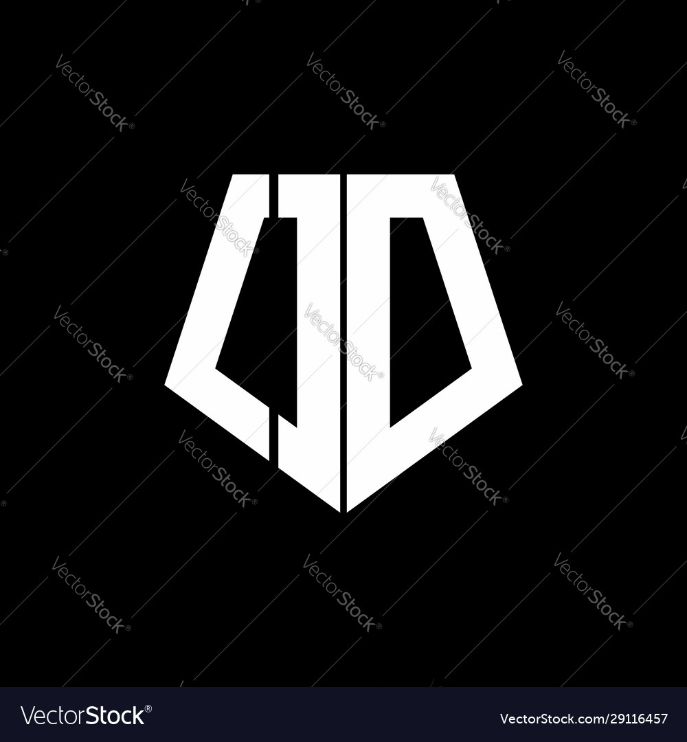 Od Logo Monogram With Pentagon Shape Style Design Vector Image