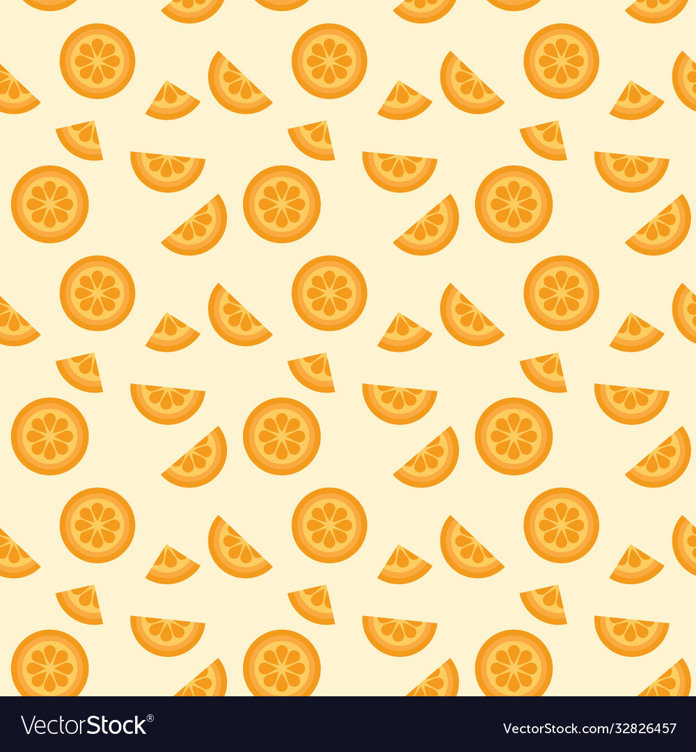 Orange fruits repeat pattern design vector image Orange fruits repeat pattern design