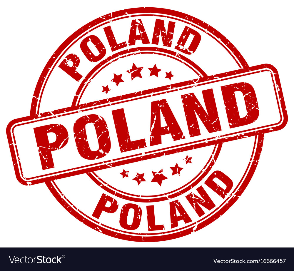 Poland red grunge round vintage rubber stamp Vector Image