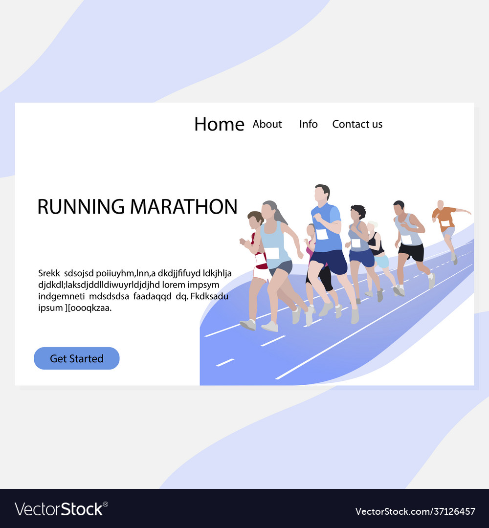 Running marathon landing page