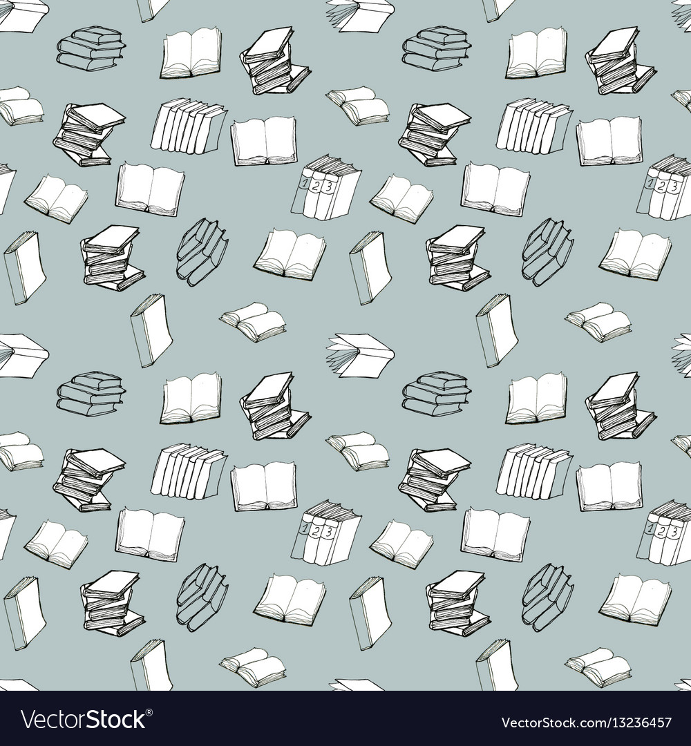 Seamless pattern with books