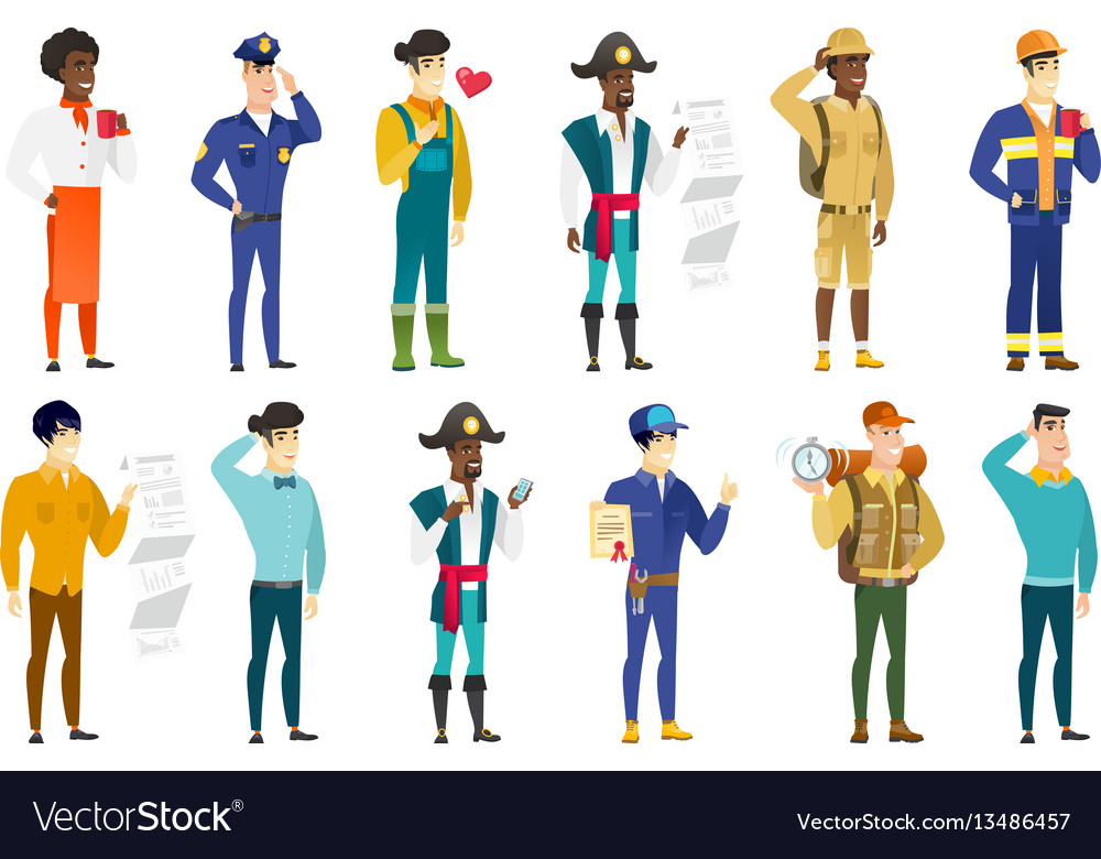 Set of professions characters vector image Set of professions characters