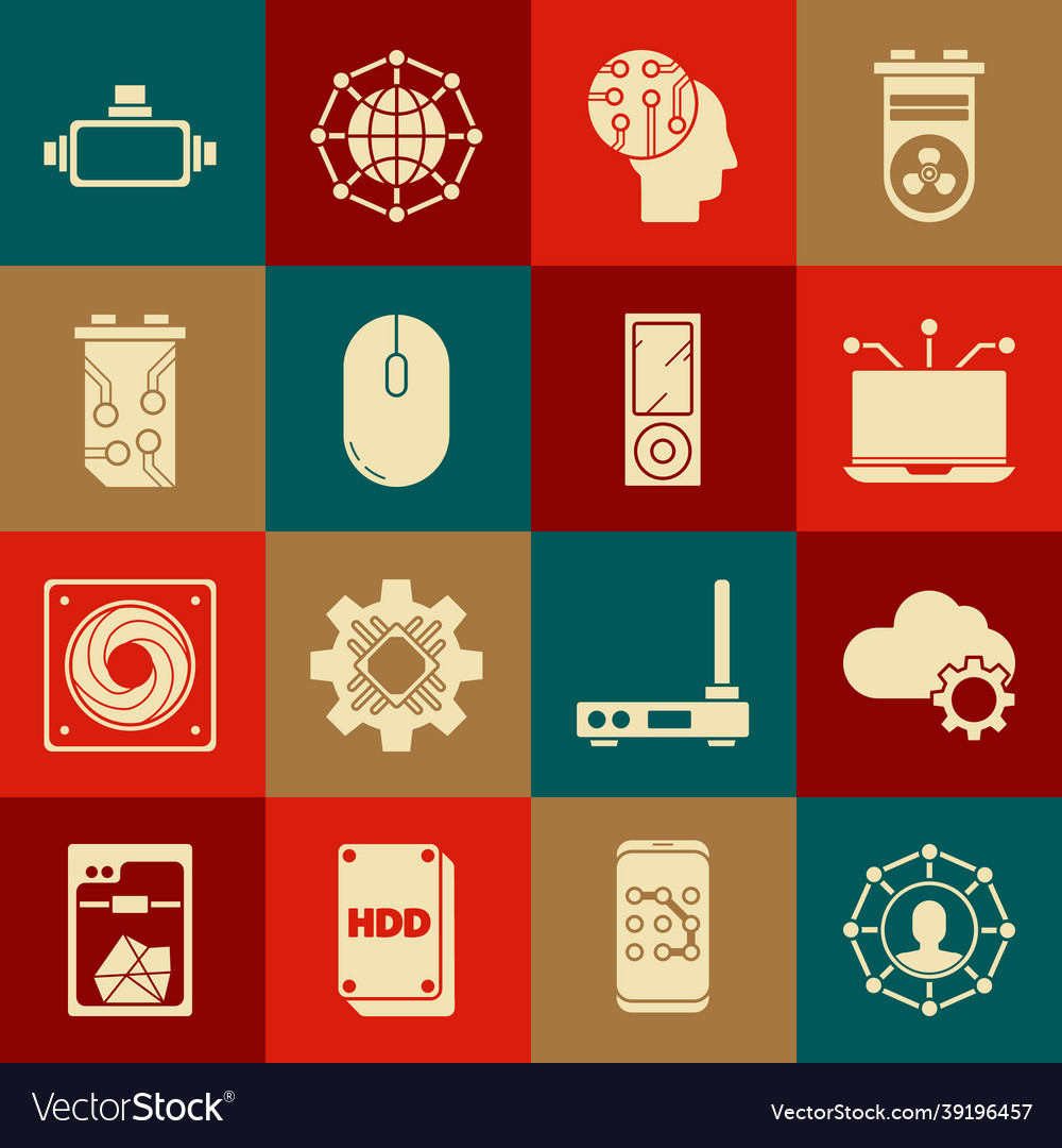 Set project team base cloud technology data vector image Set project team base cloud technology data