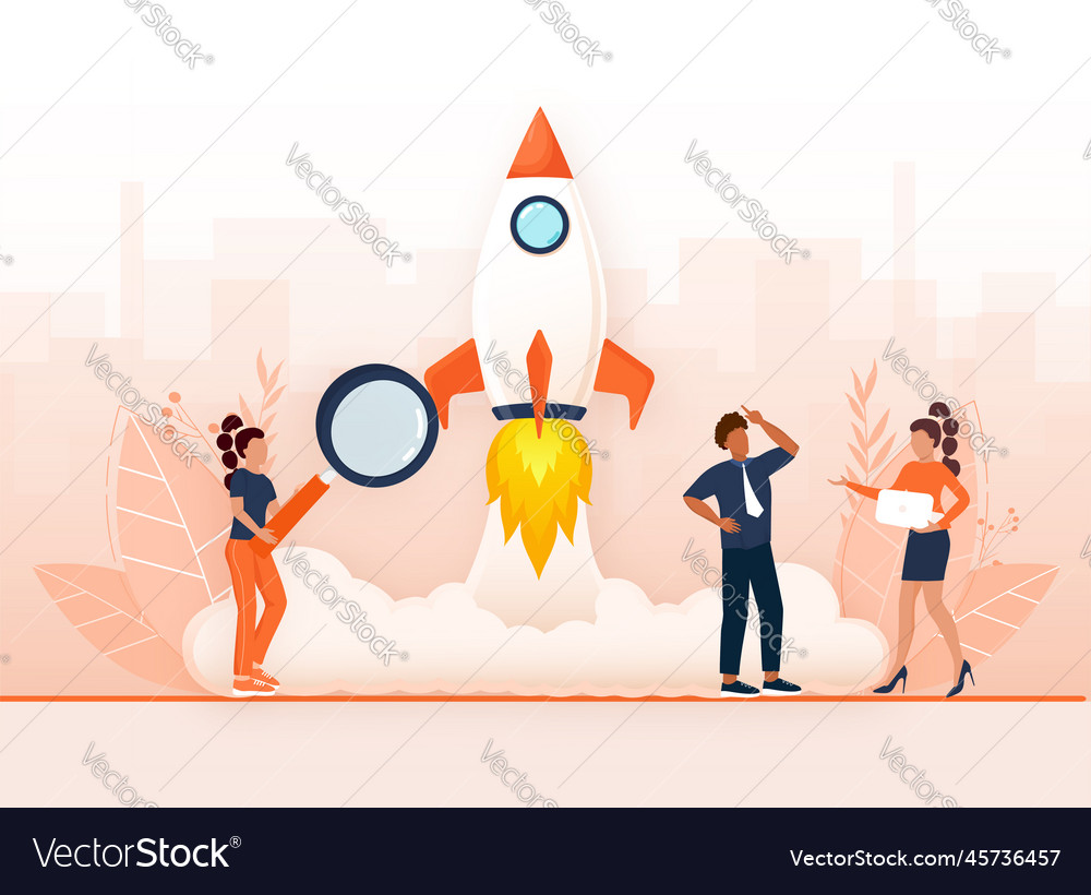 Startup New Business Project Idea Through Vector Image Startup New Business Project Idea Through Vector Image