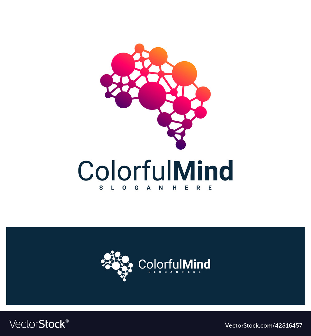 Tech mind logo design template brain Royalty Free Vector