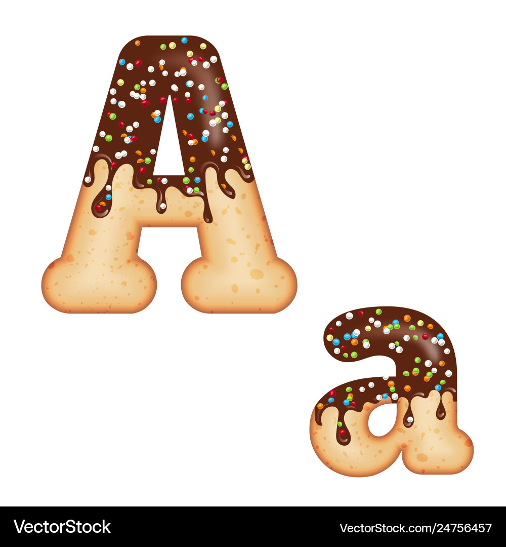Tempting typography font design 3d donut letter a Vector Image
