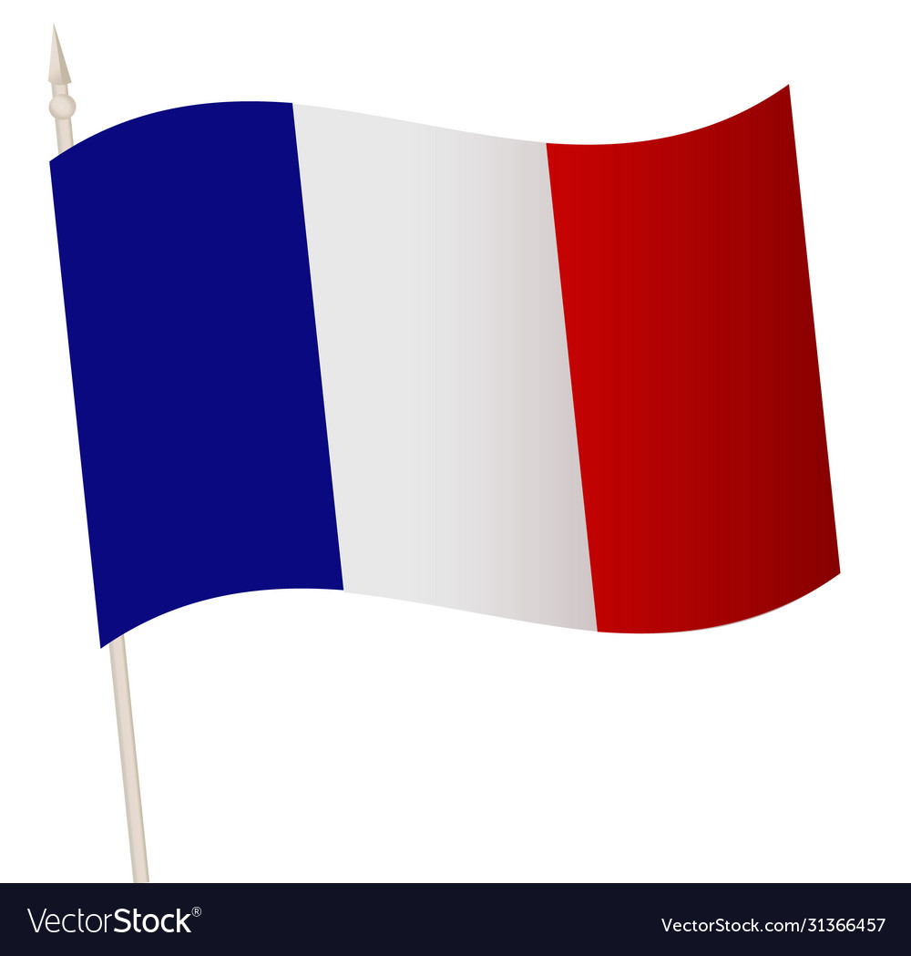 Waving flag on a flagpole the national Royalty Free Vector