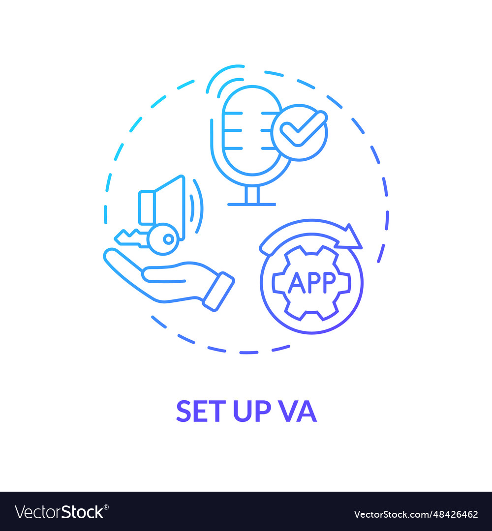 2d set up va gradient icon concept Vector Image 2d set up va gradient icon concept