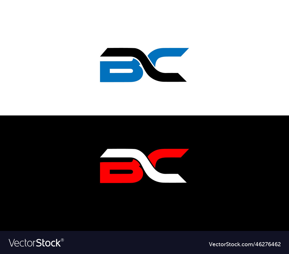 Bc initial letter logo design Royalty Free Vector Image