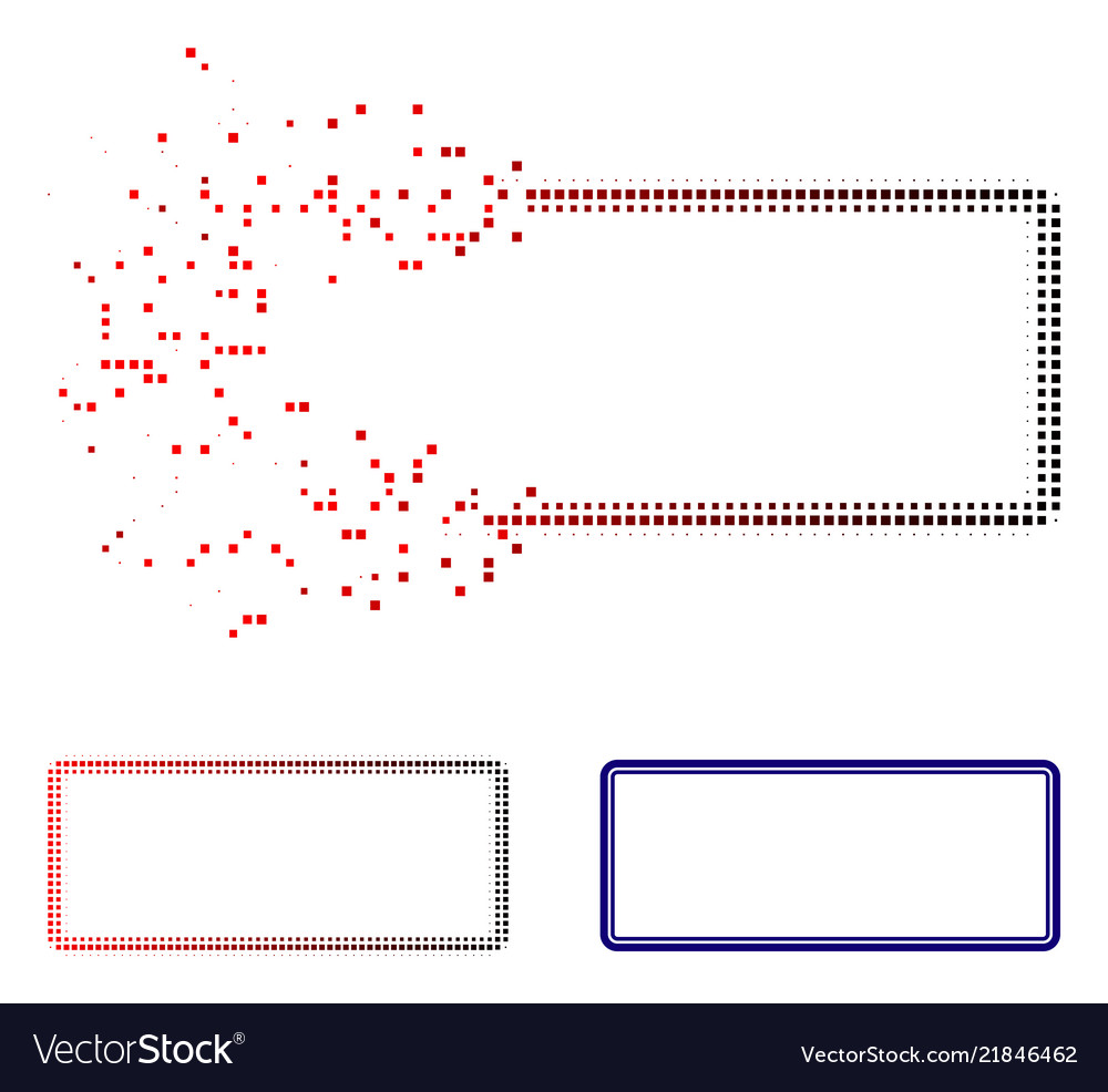 Broken dot halftone double rounded rectangle frame