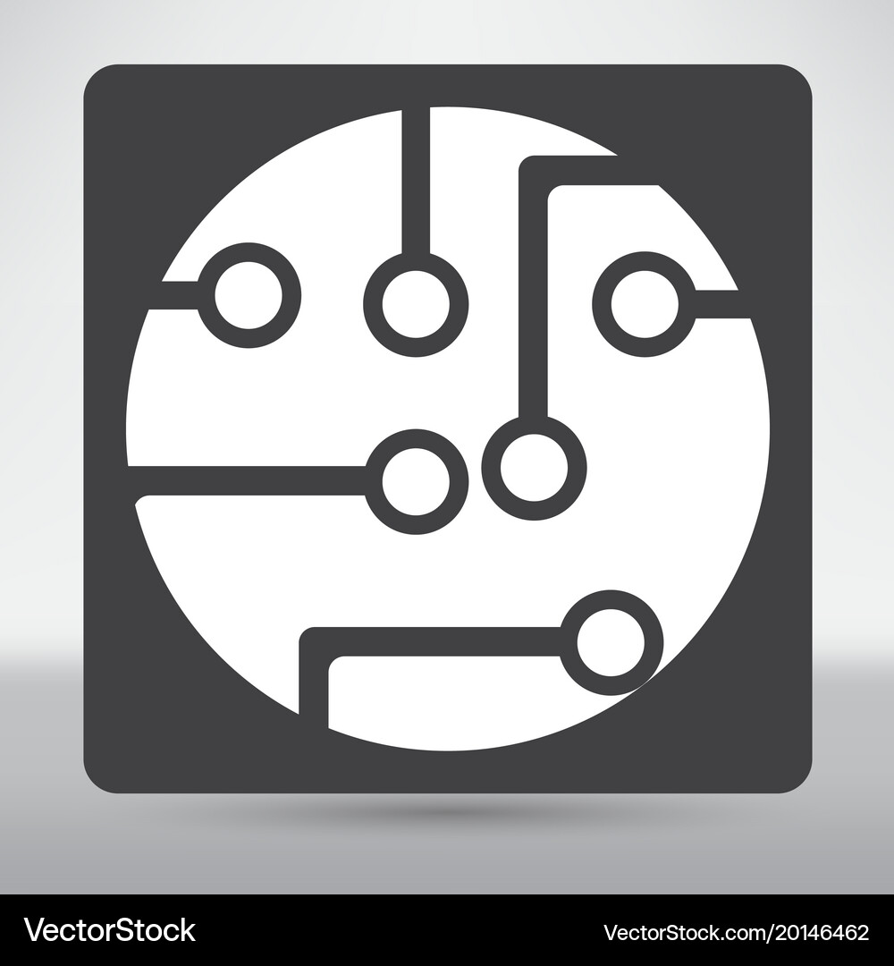 Circuit board technology icon Royalty Free Vector Image