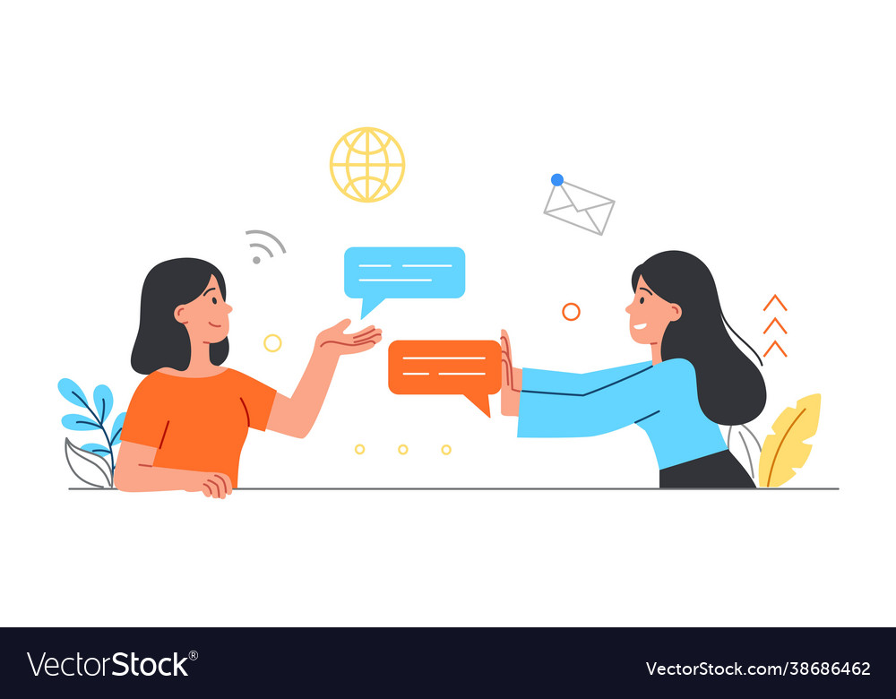 Concept online communication vector image Concept online communication