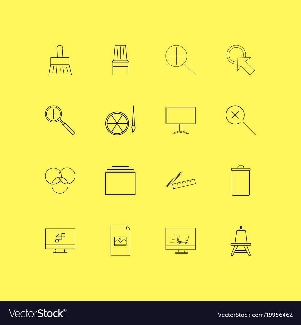 Design elements linear icon set simple outline